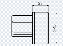 Stainless steel cylindrical handrail end - 2