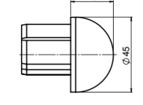 Stainless steel spherical handrail end - 2